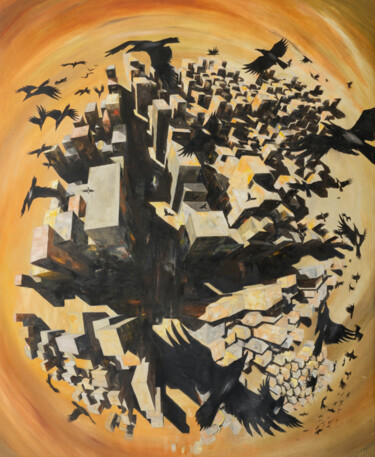 Peinture intitulée "Circus" par Adnan Avni, Œuvre d'art originale, Huile