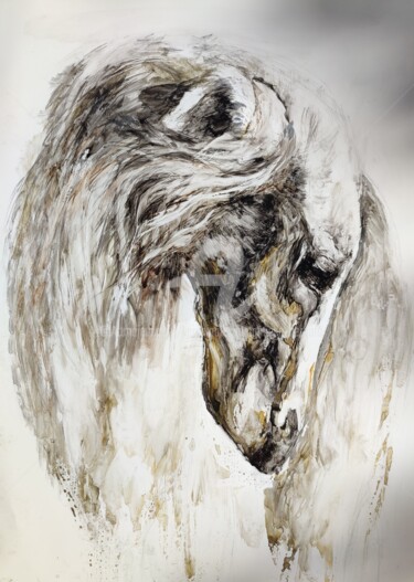 Peinture intitulée "Lola la chienne" par Véronique Emmanuelle Bernard, Œuvre d'art originale, Aquarelle