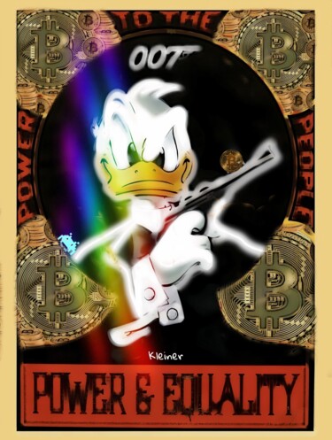绘画 标题为“donald 007 Bitcoin” 由Dominique Kleiner, 原创艺术品, 数字油画