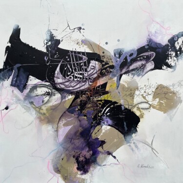 Peinture intitulée "Free letters 2" par Abdelkader Kamal, Œuvre d'art originale, Acrylique Monté sur Châssis en bois