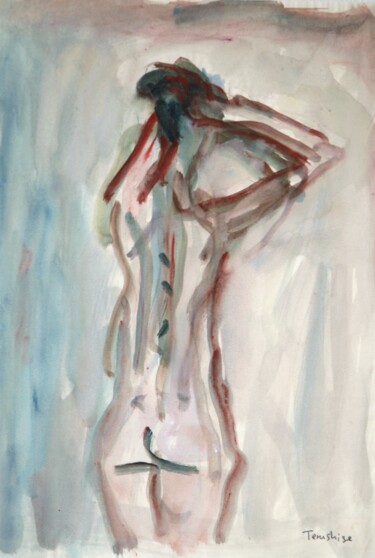 绘画 标题为“The back of model” 由Terushige Matsumoto, 原创艺术品, 水彩