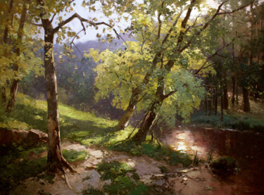 Painting titled "Autumn Gold" by Yuri Pryadko, Original Artwork, Oil