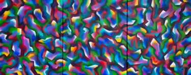 Schilderij getiteld "Prisms  - 3" door Stefan Fierros, Origineel Kunstwerk, Acryl Gemonteerd op Frame voor houten brancard