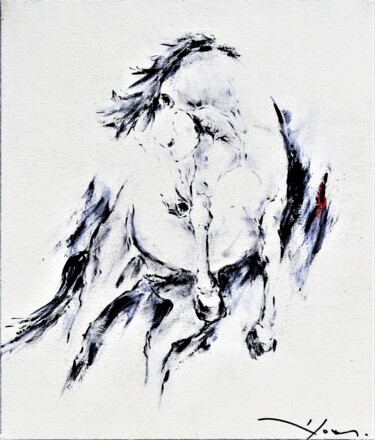 绘画 标题为“475_Cheval” 由René Goxes, 原创艺术品, 油