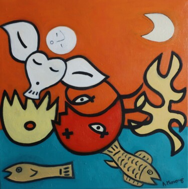 HAPPY DAYS Peinture intitulée "HAPPY DAYS" par Adele Mosonyi, Œuvre d'art originale, Huile Monté sur Châssis en bois