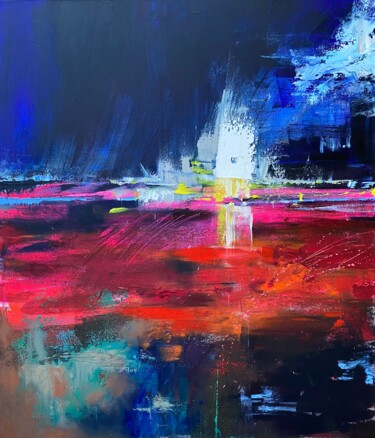 IN LOVE WITH YOU- original painting on canvas, abstract artw 绘画 标题为“IN LOVE WITH YOU- o…” 由Oksana Petrova, 原创艺术品, 油 安装在木质担架架上