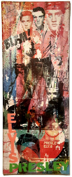 Collages intitulée "The King" par Thierry Sorin, Œuvre d'art originale, Collages Monté sur Châssis en bois