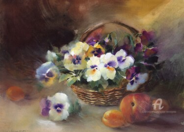 Peinture intitulée "Pensées blanches" par Sylvie Vernageau, Œuvre d'art originale, Aquarelle