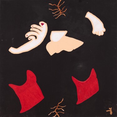 Malerei mit dem Titel "Die Lebende im Unis…" von Lukas Walcher, Original-Kunstwerk, Acryl