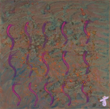 Malerei mit dem Titel "Das lila Band" von Lukas Walcher, Original-Kunstwerk, Acryl