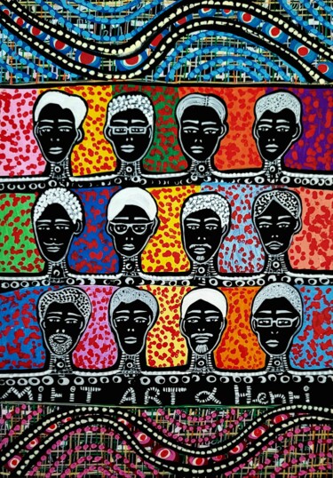 Male picture Henri serie of naive paintings by Mirit Ben-Nun Pintura titulada "Male picture Henri…" por Mirit Ben-Nun, Obra de arte original, Acrílico
