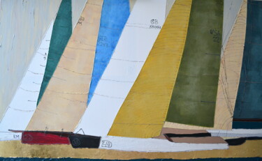 Across the 7 seas / Abstract Sailing Yachts Regatta Art Painting titled "Across the 7 seas /…" by Tatiana Hutsul, Original Artwork, Acrylic