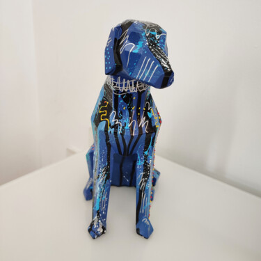 Un amour de chien - Sculpture chien pop art Sculpture intitulée "Un amour de chien -…" par Âme Sauvage, Œuvre d'art originale, Acrylique