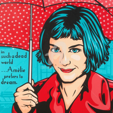 绘画 标题为“Amelie Prefers To D…” 由Jamie Lee, 原创艺术品, 丙烯 安装在木质担架架上