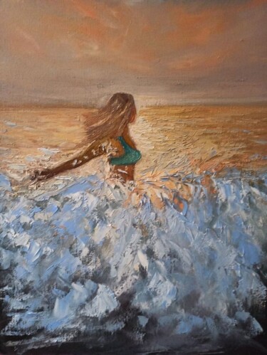 Pittura intitolato "Joy" da Maria Galan, Opera d'arte originale, Olio Montato su Telaio per barella in legno