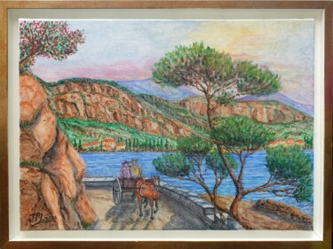 Peinture intitulée "La carriole" par Jean-Pierre Loubinoux, Œuvre d'art originale, Acrylique Monté sur Châssis en bois