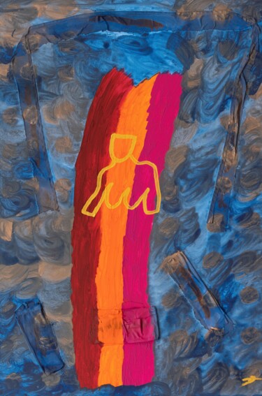 Malerei mit dem Titel "Eine schöne Ebene" von Lukas Walcher, Original-Kunstwerk, Collagen
