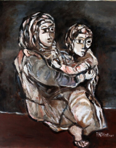 Peinture intitulée "Tristesse" par Marie-Rose Blattner, Œuvre d'art originale, Huile