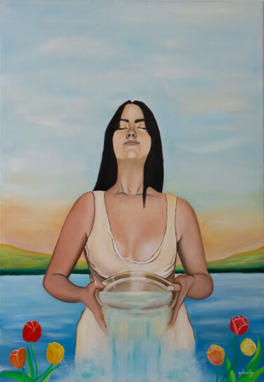 Peinture intitulée "Transmission" par Gwladys Dauly, Œuvre d'art originale, Huile