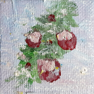 Christmas decorations (oil painting miniature on canvas) 绘画 标题为“Christmas decoratio…” 由Poly, 原创艺术品, 油 安装在纸板上