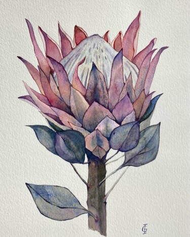 Pittura intitolato "VOLCANO OF PASSION" da Ieva Graudina (IGraudinaArt), Opera d'arte originale, Acquarello