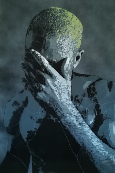 Pintura intitulada "Frank Ocean" por Sérgio Clemente, Obras de arte originais, Acrílico