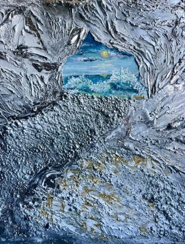 绘画 标题为“Window to the Ocean” 由Viktoriia Balandina, 原创艺术品, 丙烯 安装在木质担架架上