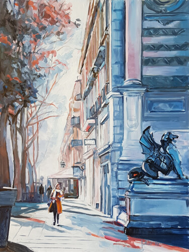 Peinture intitulée "Le Boul'Mich en aut…" par Philippe Jollivet, Œuvre d'art originale, Acrylique