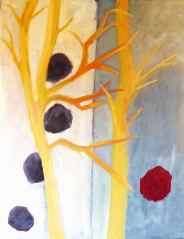 Les arbres de kiev Peinture intitulée "Les arbres de kiev" par Giulia Archer, Œuvre d'art originale, Huile Monté sur Châssis en bois