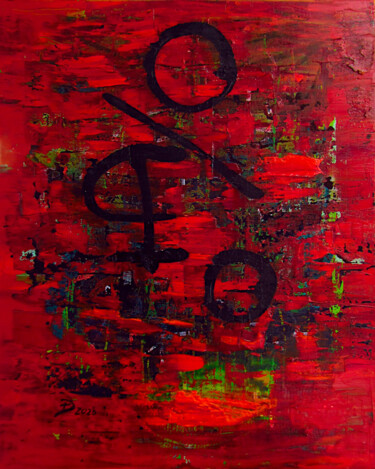In der ersten Runde wird das magische Pferd gefangengenommen Painting titled "In der ersten Runde…" by Jens Brueckmann, Original Artwork, Oil