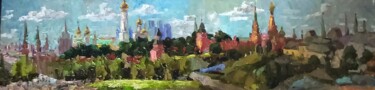 Painting titled "Вид на Московский К…" by Nina Silaeva, Original Artwork, Oil Mounted on Wood Stretcher frame