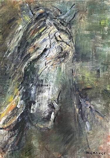 绘画 标题为“tête de cheval” 由Nathalie Grange, 原创艺术品, 丙烯 安装在木质担架架上