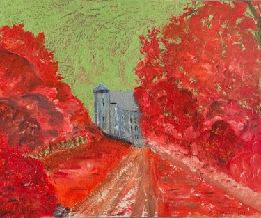 Peinture intitulée "Le château de Roche…" par J-Ph Verselin, Œuvre d'art originale, Huile Monté sur Châssis en bois