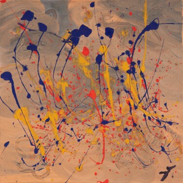Malerei mit dem Titel "Farbenspiel der Lust" von Lukas Walcher, Original-Kunstwerk, Acryl