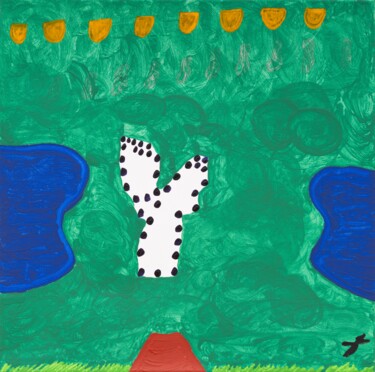 Malerei mit dem Titel "Der fliegende Engel" von Lukas Walcher, Original-Kunstwerk, Acryl
