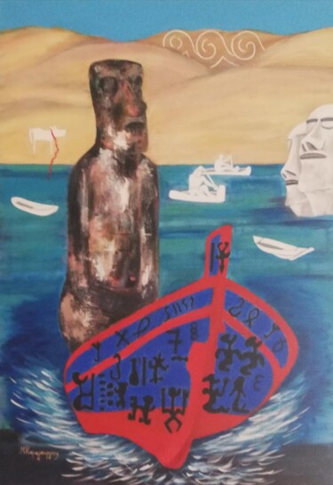 绘画 标题为“" ΚΩΔΙΚΑΣ ΜΥΣΤΗΡΙΟΥ…” 由Maria Καραγεωργιου, 原创艺术品, 丙烯