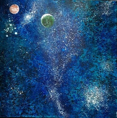 图画 标题为“Planètes errantes p…” 由Iakim, 原创艺术品, 丙烯 安装在木质担架架上
