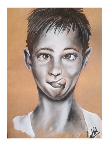Dessin intitulée "JUSTIN LE COQUIN" par Cathy, Œuvre d'art originale, Acrylique