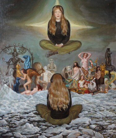 Peinture intitulée "God5" par Margarita Makarova, Œuvre d'art originale, Huile