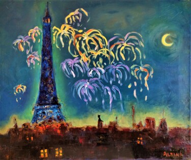 Pintura titulada "Par ma fenêtre" por Albina Urbanek, Obra de arte original, Oleo