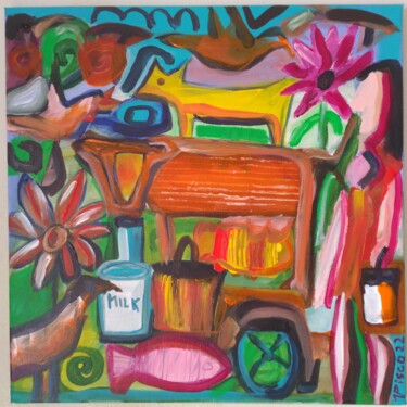Painting titled "Milk" by Vitor Pisco, Original Artwork, Acrylic