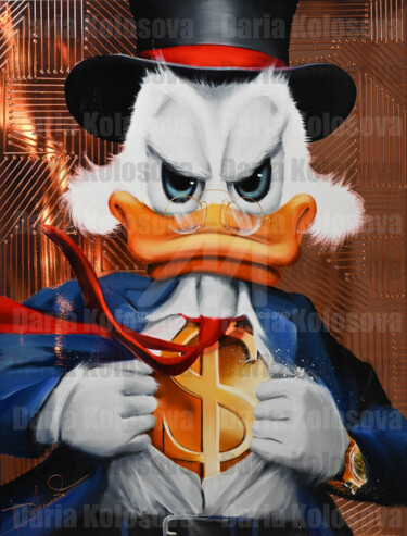 绘画 标题为“Duck with gold Doll…” 由Daria Kolosova, 原创艺术品, 油