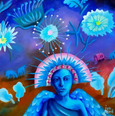 Pittura intitolato "Image - magie" da Isabelle Rene, Opera d'arte originale, Olio Montato su Cartone