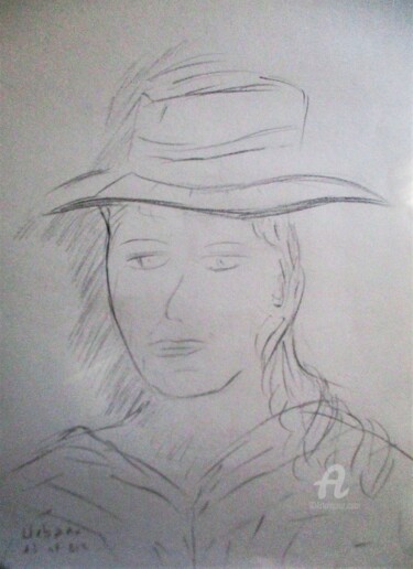 Drawing titled "La Gitane" by Roberto Urbano, Original Artwork, Pencil