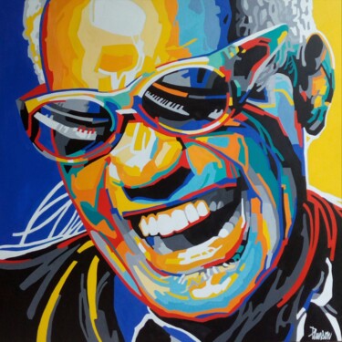 Ray Charles 绘画 标题为“Ray Charles” 由Nicolas Planson, 原创艺术品, 丙烯 安装在木质担架架上