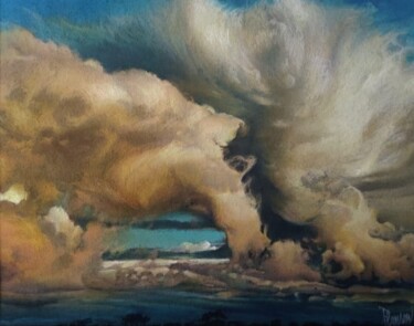 Peinture intitulée "Dans l'oeil du cycl…" par Nicolas Planson, Œuvre d'art originale, Pastel Monté sur Autre panneau rigide