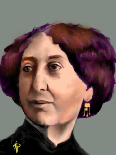 数字艺术 标题为“George Sand portrai…” 由Jean Pierre Poveda, 原创艺术品, 数字油画