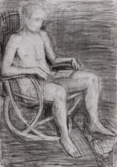 Guy in the Chair 제목이 "Guy in the Chair"인 그림 Pamela Rys로, 원작, 숯