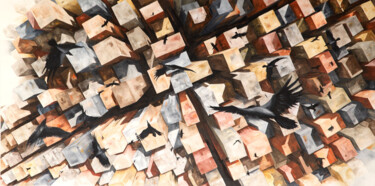 Peinture intitulée "Dive" par Adnan Avni, Œuvre d'art originale, Huile