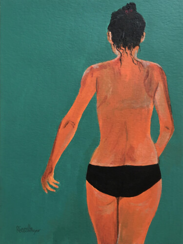 绘画 标题为“Le maillot noir” 由Camille Rouschmeyer, 原创艺术品, 丙烯